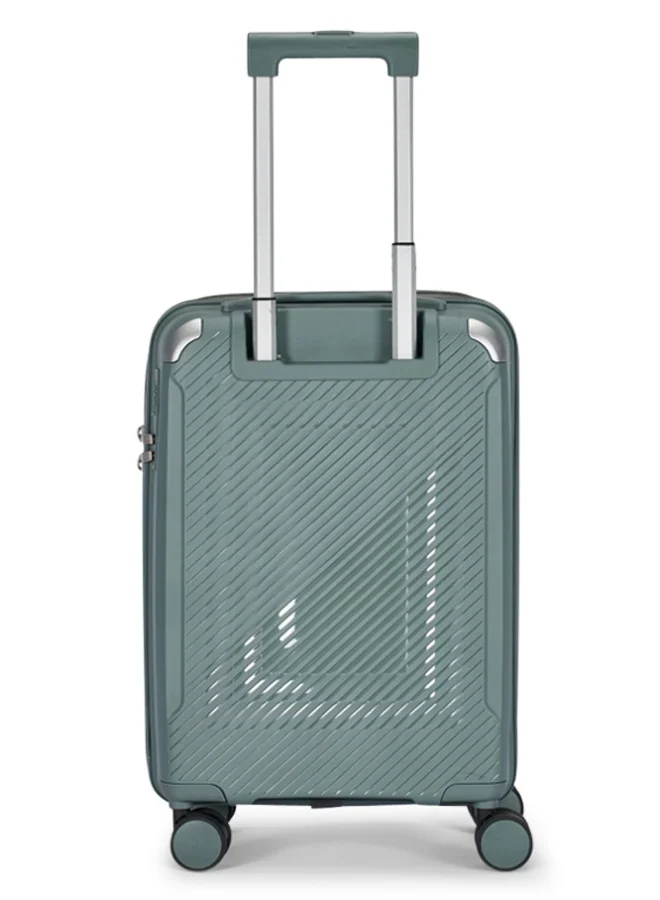 LIMRA Travel Bags Premium 20-Inch Polypropylene (PP) Hard Shell Carry-On Luggage Ultra-Lightweight Travel Suitcase with 360° Spinner Wheels and TSA Lock – Turquoise grey Color